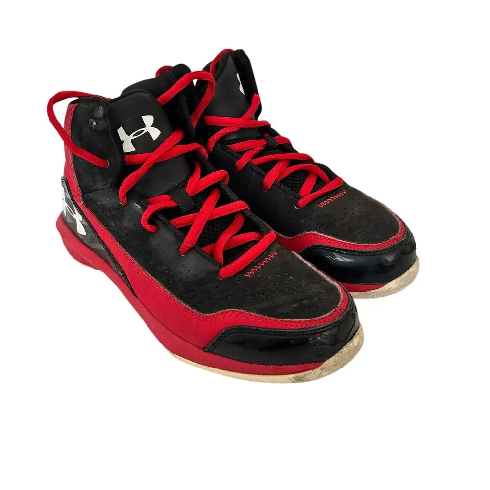 Under Armour Red Black Play Sneakers Sz 3Y